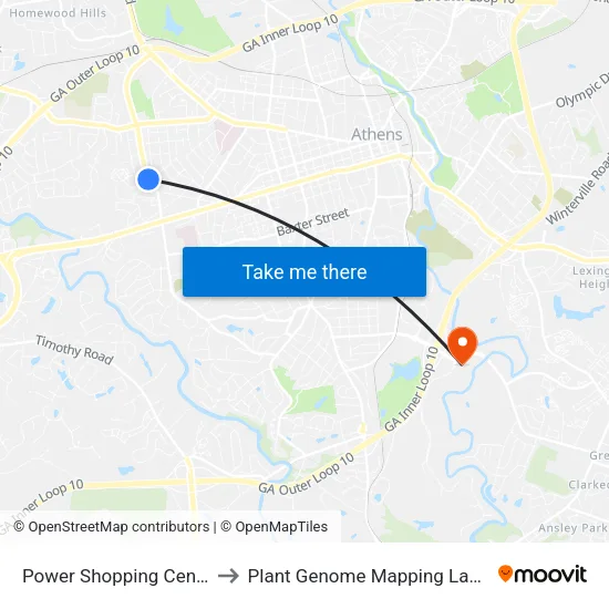 Power Shopping Center Ob to Plant Genome Mapping Laboratory map