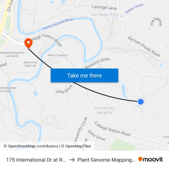 175 International Dr at Reserve Apts to Plant Genome Mapping Laboratory map