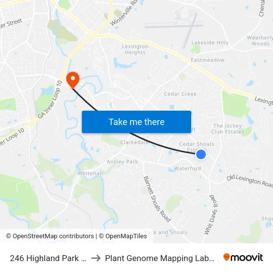 246 Highland Park Dr Ib to Plant Genome Mapping Laboratory map