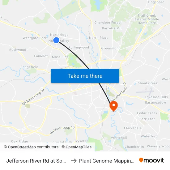 Jefferson River Rd at Southridge Dr Ib to Plant Genome Mapping Laboratory map