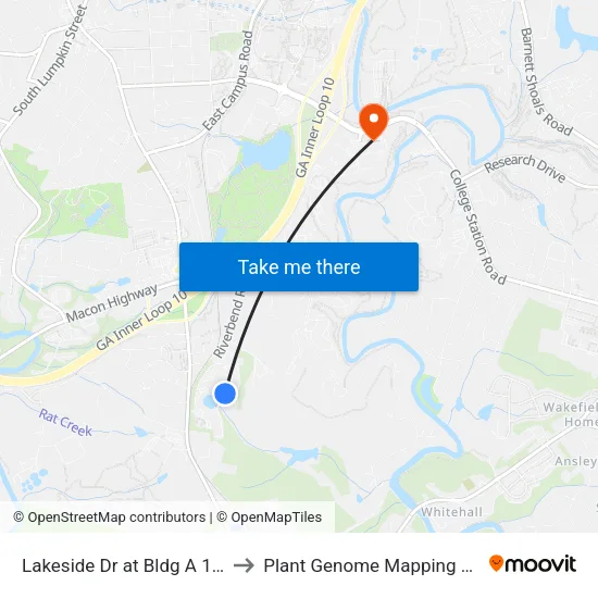 Lakeside Dr at Bldg A 1st Stop Ib to Plant Genome Mapping Laboratory map