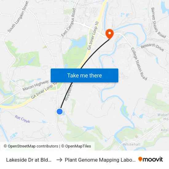Lakeside Dr at Bldg J Ib to Plant Genome Mapping Laboratory map