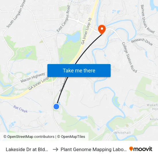 Lakeside Dr at Bldg L Ib to Plant Genome Mapping Laboratory map