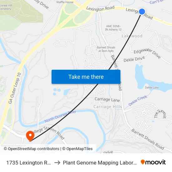 1735 Lexington Road to Plant Genome Mapping Laboratory map