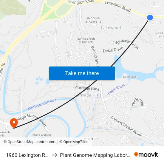 1960 Lexington Road to Plant Genome Mapping Laboratory map