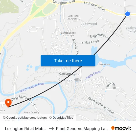 Lexington Rd at Mabry Dr Ib to Plant Genome Mapping Laboratory map