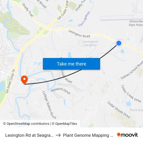 Lexington Rd at Seagraves Dr Ob to Plant Genome Mapping Laboratory map