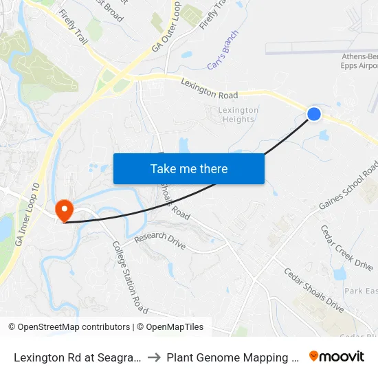Lexington Rd at Seagraves Dr Ob to Plant Genome Mapping Laboratory map