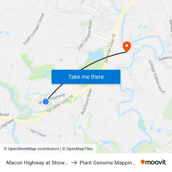Macon Highway at Showtime Bowl Ib to Plant Genome Mapping Laboratory map