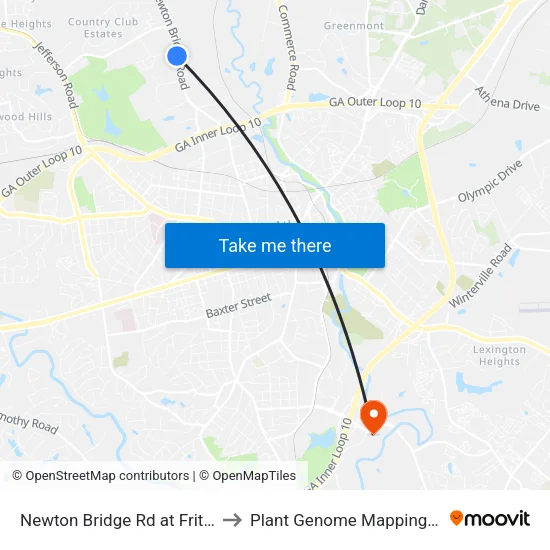 Newton Bridge Rd at Fritz Mar Ln Ib to Plant Genome Mapping Laboratory map