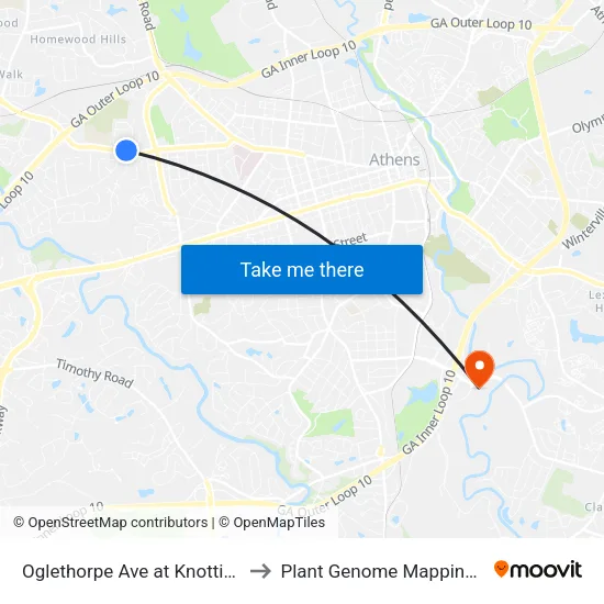 Oglethorpe Ave at Knottingham Dr Ob to Plant Genome Mapping Laboratory map