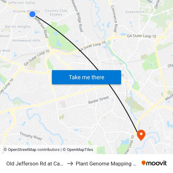 Old Jefferson Rd at Camak Dr Ib to Plant Genome Mapping Laboratory map