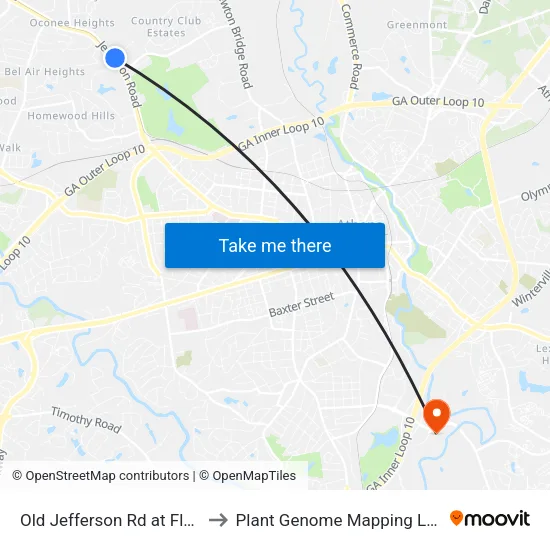 Old Jefferson Rd at Floyd Dr Ib to Plant Genome Mapping Laboratory map