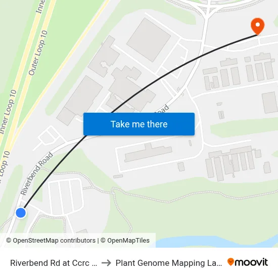 Riverbend Rd at Ccrc Bldg Ib to Plant Genome Mapping Laboratory map