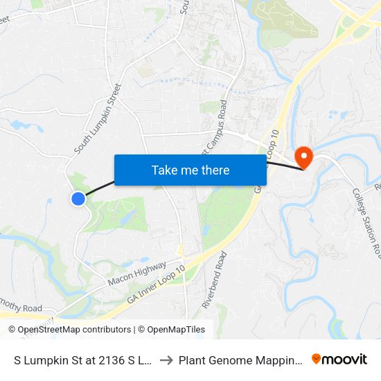S Lumpkin St at 2136 S Lumpkin St Ob to Plant Genome Mapping Laboratory map