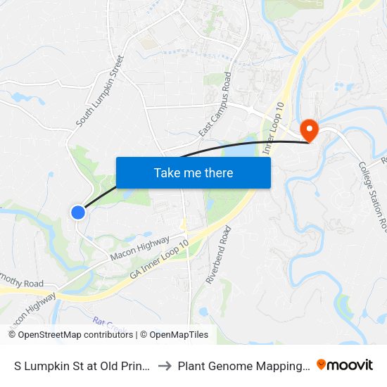 S Lumpkin St at Old Princeton Rd Ob to Plant Genome Mapping Laboratory map