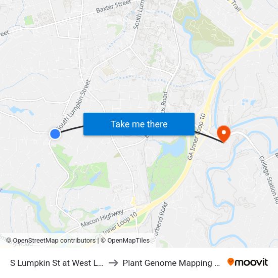 S Lumpkin St at West Lake Dr Ob to Plant Genome Mapping Laboratory map