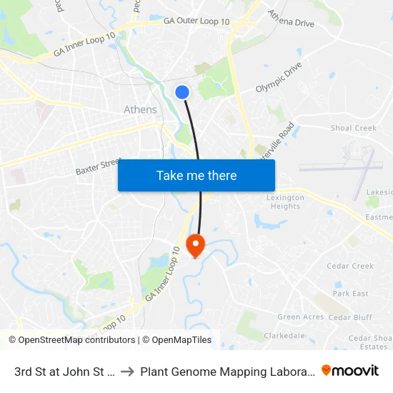 3rd St at John St Ob to Plant Genome Mapping Laboratory map