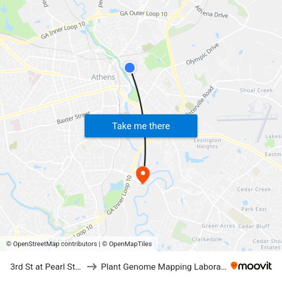 3rd St at Pearl St Ob to Plant Genome Mapping Laboratory map