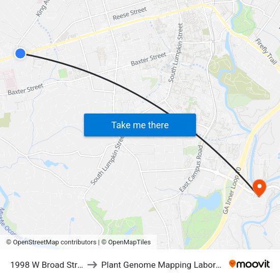 1998 W Broad Street to Plant Genome Mapping Laboratory map