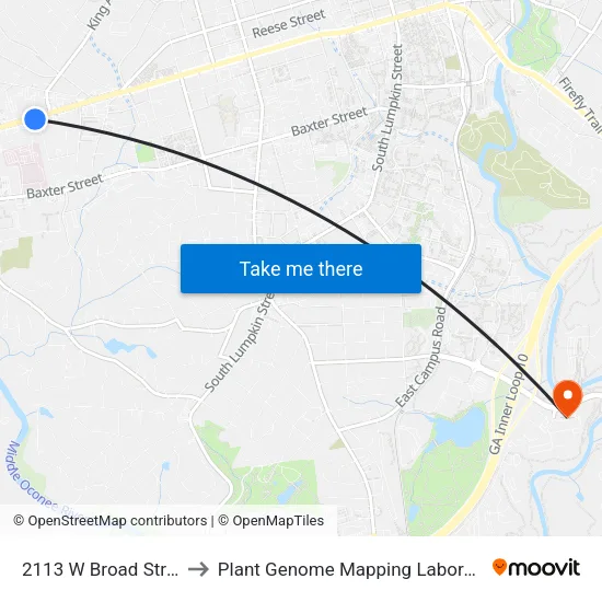 2113 W Broad Street to Plant Genome Mapping Laboratory map