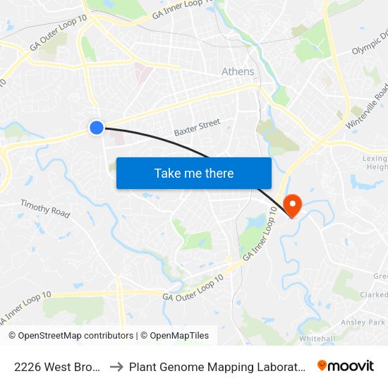 2226 West Broad to Plant Genome Mapping Laboratory map
