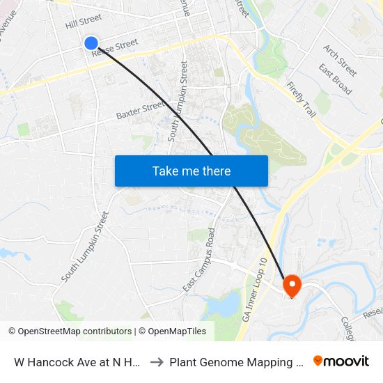W Hancock Ave at N Harris St Ob to Plant Genome Mapping Laboratory map