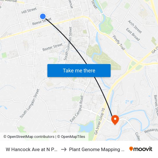 W Hancock Ave at N Pope St Ob to Plant Genome Mapping Laboratory map