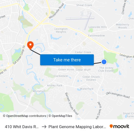 410 Whit Davis Road to Plant Genome Mapping Laboratory map