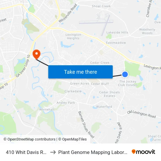 410 Whit Davis Road to Plant Genome Mapping Laboratory map