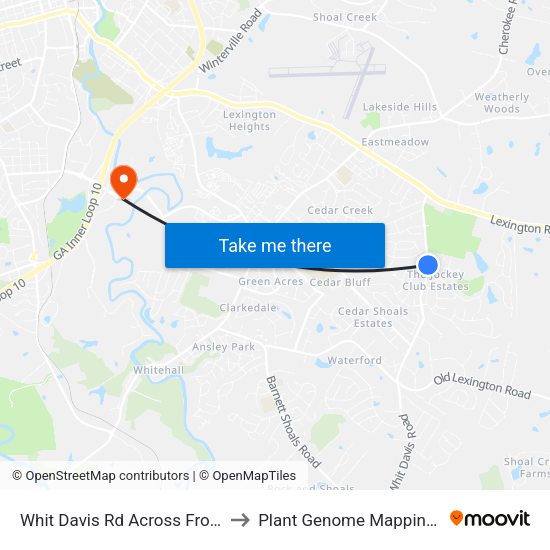 Whit Davis Rd Across From Pettit Ln Ib to Plant Genome Mapping Laboratory map