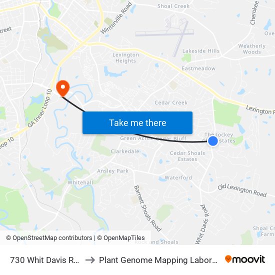 730 Whit Davis Road to Plant Genome Mapping Laboratory map