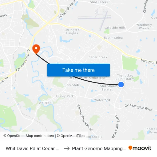 Whit Davis Rd at Cedar Springs Dr Ib to Plant Genome Mapping Laboratory map