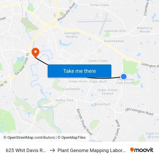 625 Whit Davis Road to Plant Genome Mapping Laboratory map