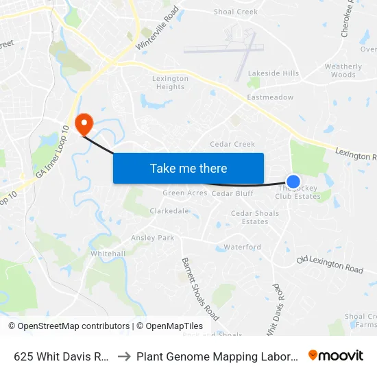 625 Whit Davis Road to Plant Genome Mapping Laboratory map