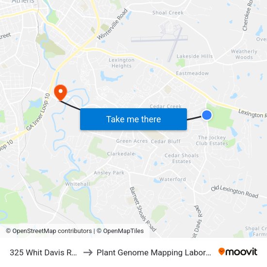 325 Whit Davis Road to Plant Genome Mapping Laboratory map