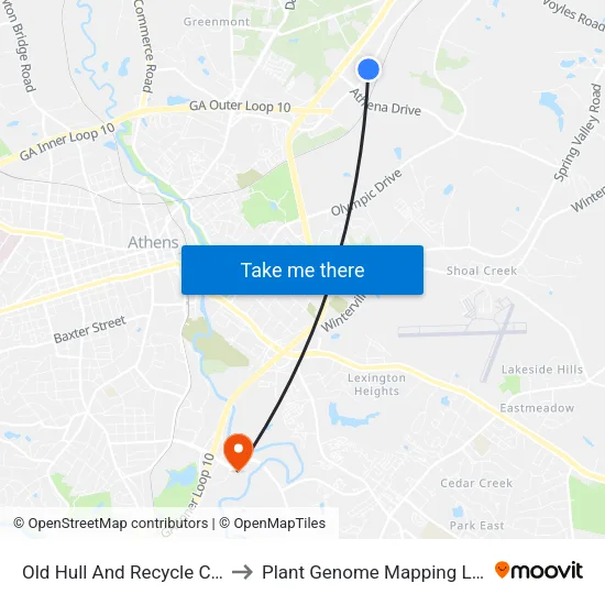Old Hull And Recycle Center Ob to Plant Genome Mapping Laboratory map