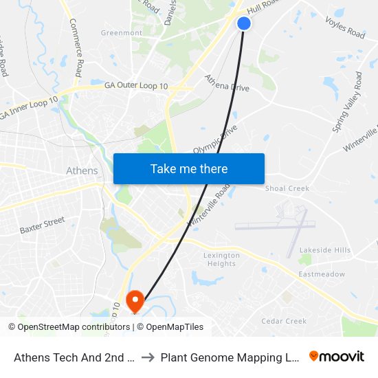 Athens Tech And 2nd Stop Ob to Plant Genome Mapping Laboratory map