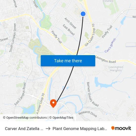 Carver And Zatella Ln Ib to Plant Genome Mapping Laboratory map