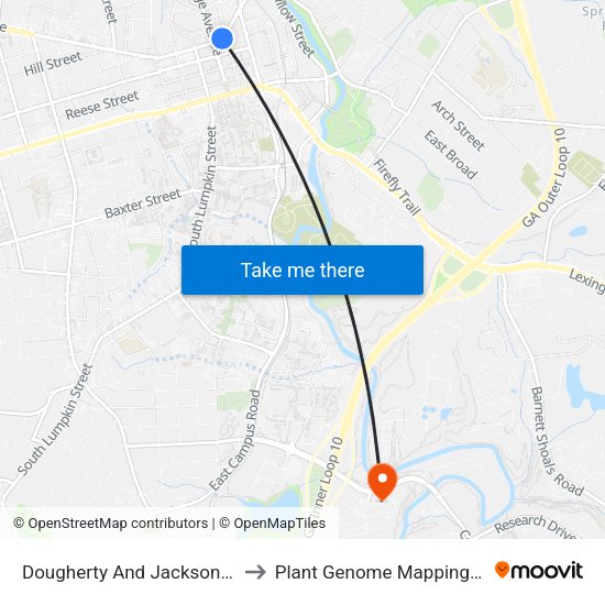 Dougherty And Jackson St Inbound to Plant Genome Mapping Laboratory map