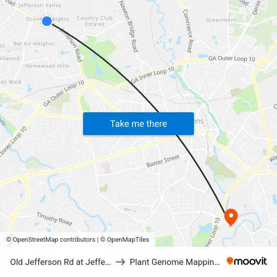 Old Jefferson Rd at Jefferson River Rd to Plant Genome Mapping Laboratory map