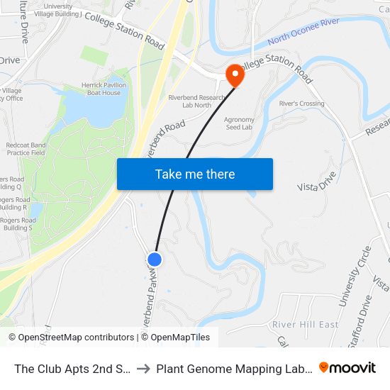 The Club Apts 2nd Stop Ib to Plant Genome Mapping Laboratory map