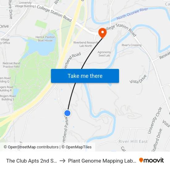 The Club Apts 2nd Stop Ib to Plant Genome Mapping Laboratory map