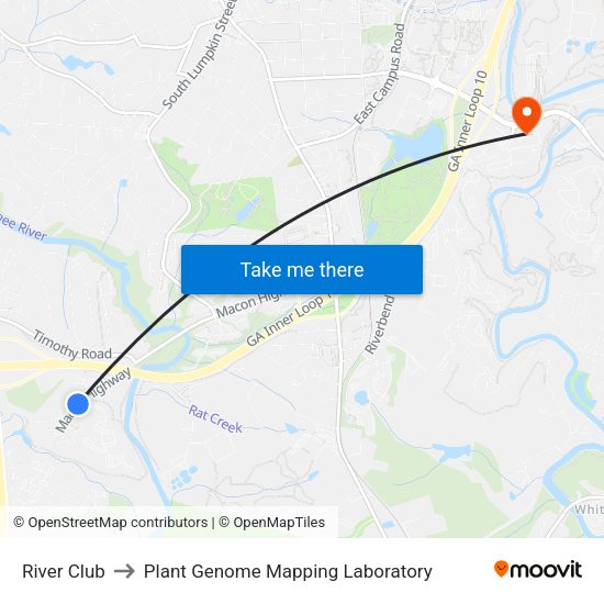 River Club to Plant Genome Mapping Laboratory map