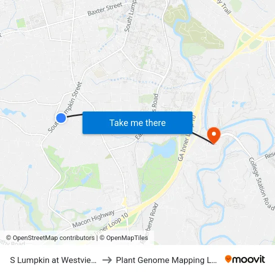 S Lumpkin at Westview Dr Ob to Plant Genome Mapping Laboratory map