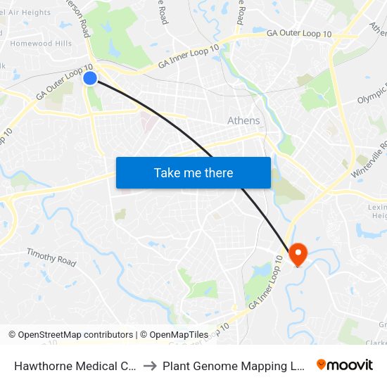 Hawthorne Medical Center Ib to Plant Genome Mapping Laboratory map