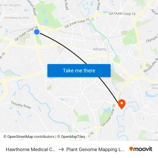 Hawthorne Medical Center Ib to Plant Genome Mapping Laboratory map