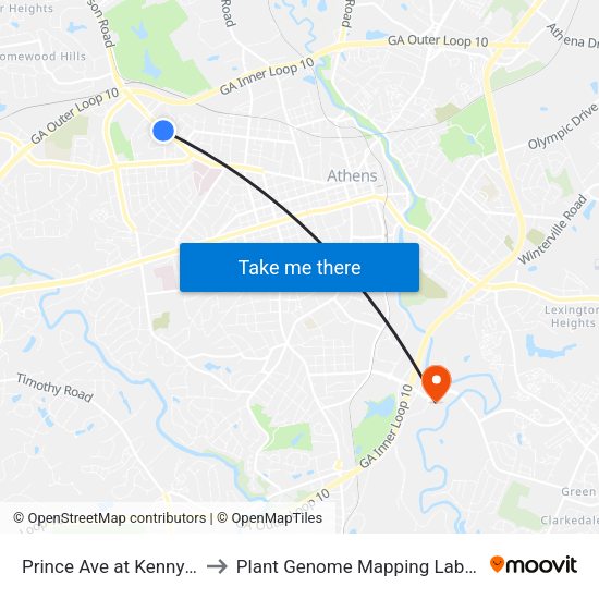 Prince Ave at Kenny Dr Ib to Plant Genome Mapping Laboratory map