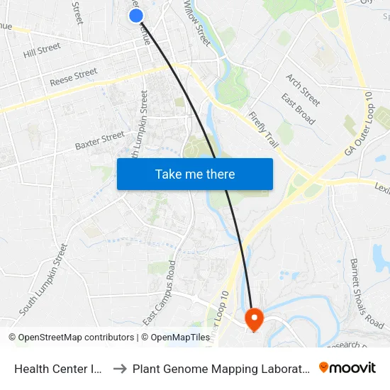 Health Center Ib 8 to Plant Genome Mapping Laboratory map