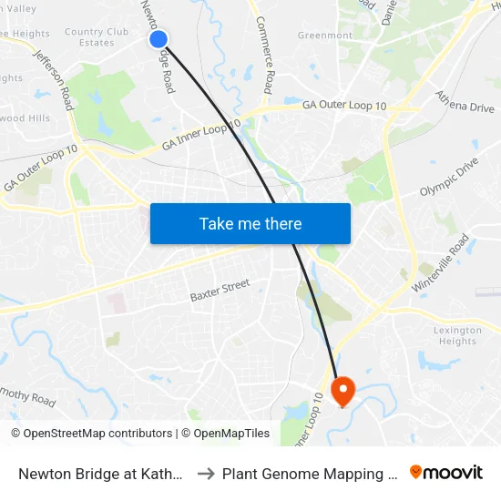 Newton Bridge at Kathwood Dr Ib to Plant Genome Mapping Laboratory map